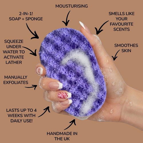 Juicy Dewberry Exfoliating Soap Sponge (For Her) Atlast Creations 2