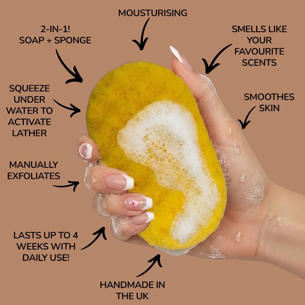 Lemon Sherbet Exfoliating Soap Sponge Atlast Creations 2