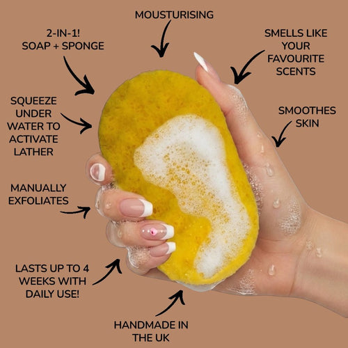 Lemon Sherbet Exfoliating Soap Sponge Atlast Creations 2