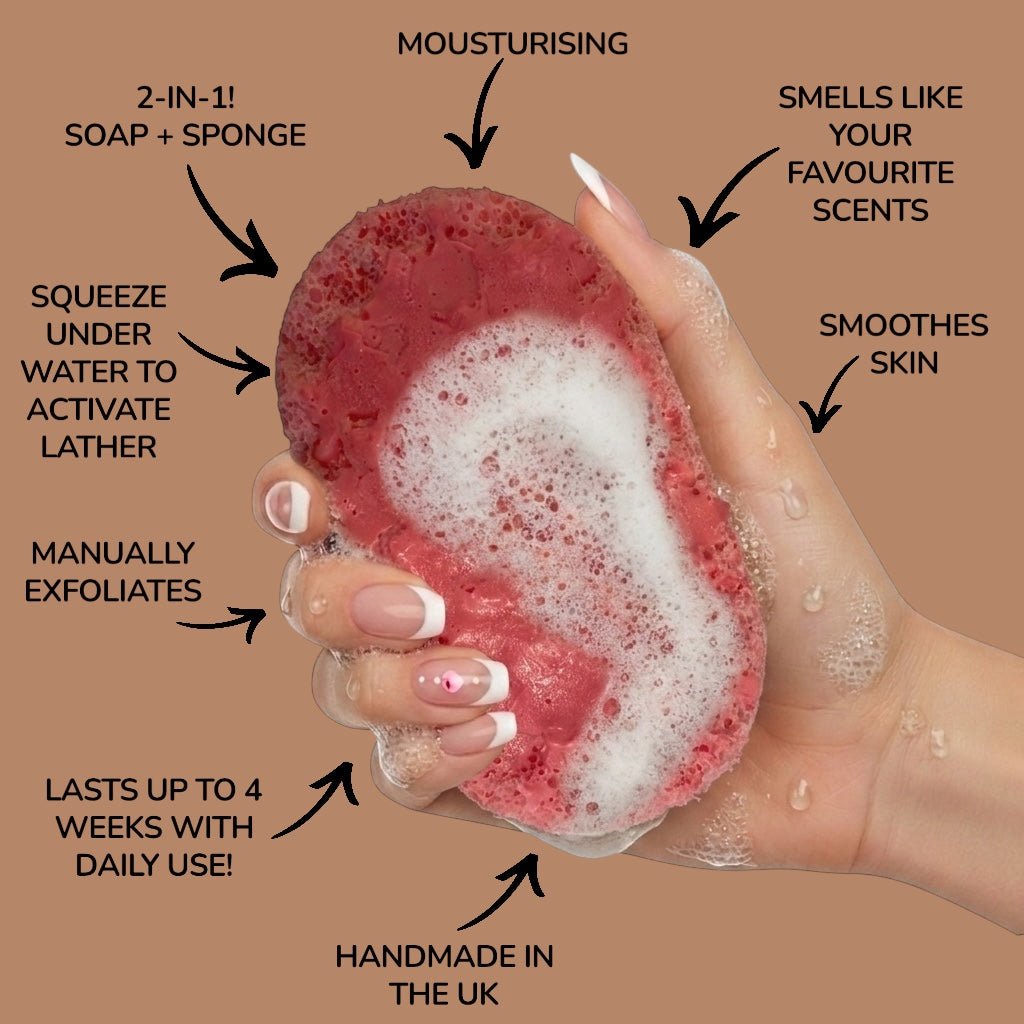 Strawberry Bon Bon Exfoliating Soap Sponge Atlast Creations 2