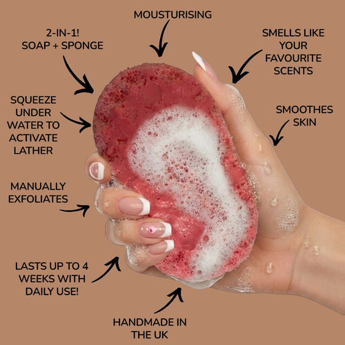 Strawberry Bon Bon Exfoliating Soap Sponge Atlast Creations 2